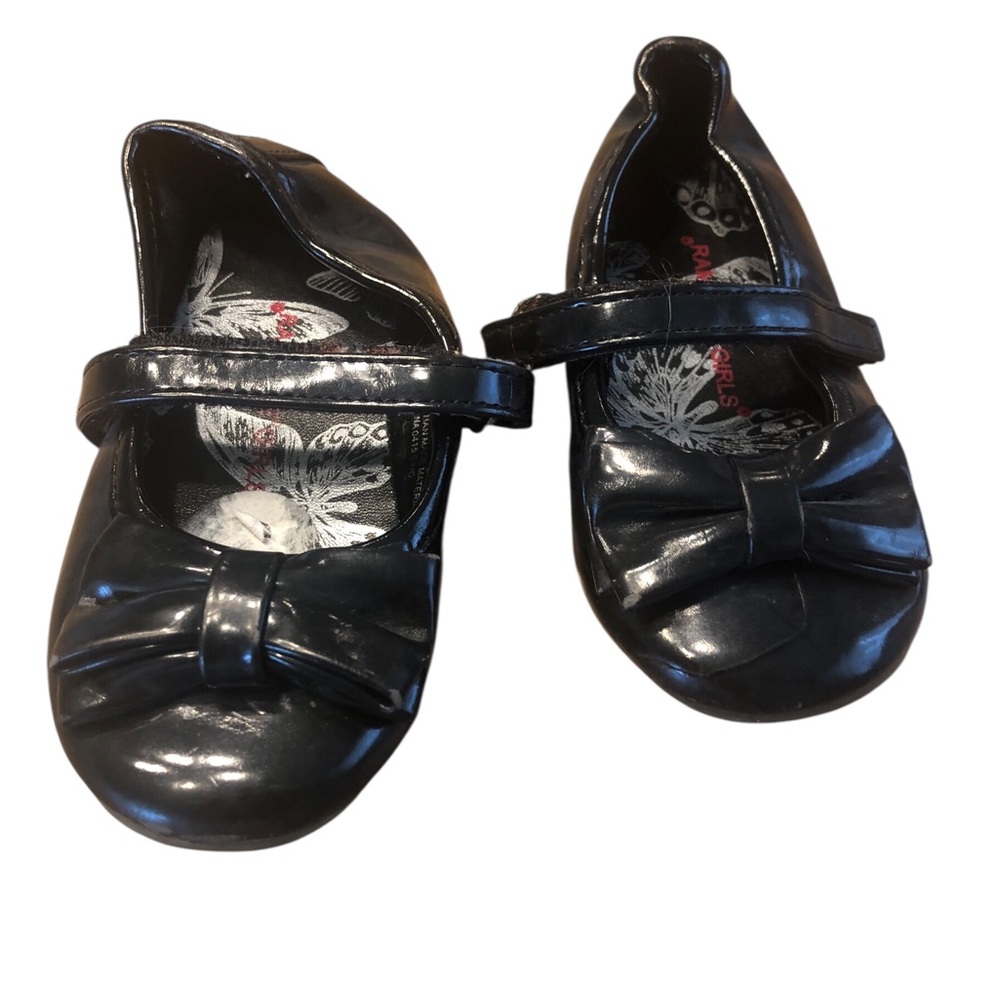 Rampage Size 6 Black Patent Leather Mary Jane Dress Shoes with Bow